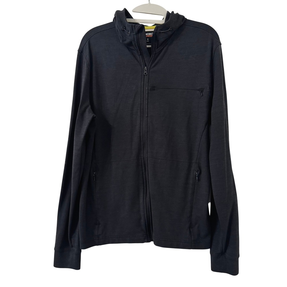 BONOBOS Goodsport Hoodie Mens S Charcoal Gray Slim Fit Full Zip Golf Performance